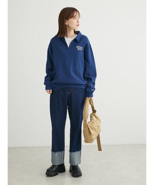 Russell Athletic(ラッセルアスレティック)の「■別注RUSSELL ATHLETIC ジップスウェット(スウェット・レディース・ネイビー/グレー・FREE)」の5枚目の写真