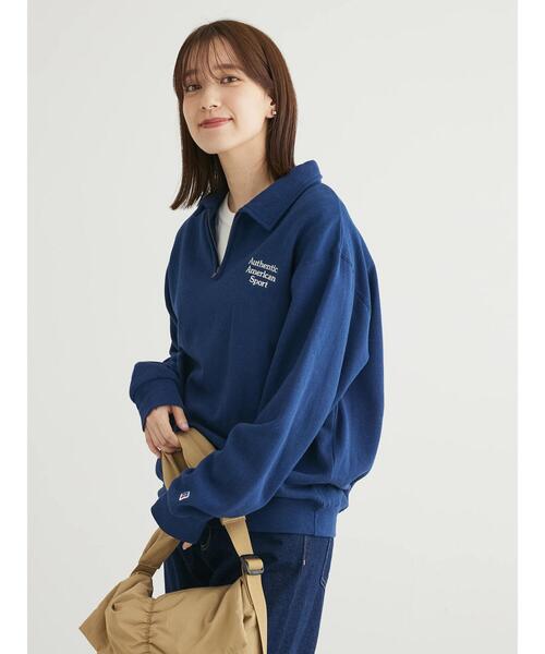 Russell Athletic(ラッセルアスレティック)の「■別注RUSSELL ATHLETIC ジップスウェット(スウェット・レディース・ネイビー/グレー・FREE)」の8枚目の写真