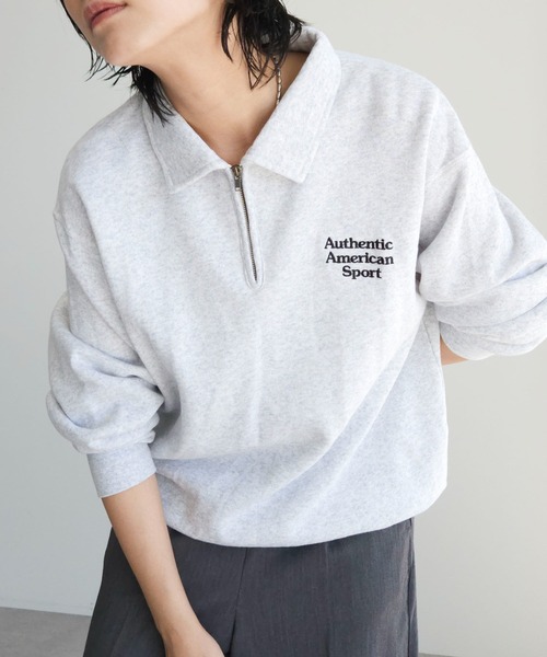 Russell Athletic(ラッセルアスレティック)の「■別注RUSSELL ATHLETIC ジップスウェット(スウェット・レディース・ネイビー/グレー・FREE)」の2枚目の写真