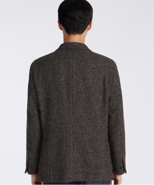 LANVIN collection（ランバン コレクション）の「WOOL BOUCLE HUNTING JACKET【ウールブークレーハンティングジャケット】（テーラードジャケット・メンズ・ダークブラウン/ネイビー・48/50）」の3枚目の写真