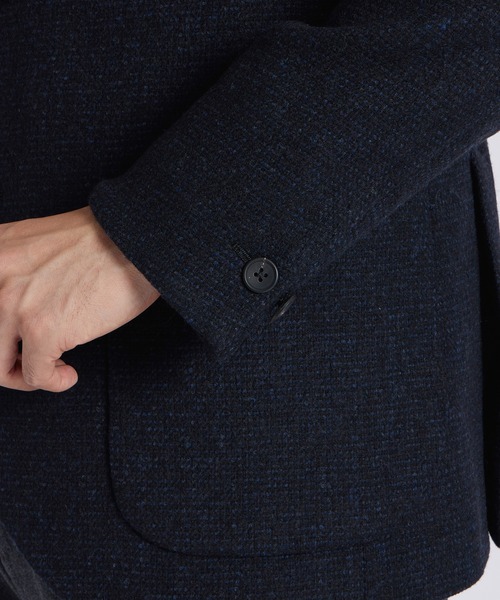 LANVIN collection（ランバン コレクション）の「WOOL BOUCLE HUNTING JACKET【ウールブークレーハンティングジャケット】（テーラードジャケット・メンズ・ダークブラウン/ネイビー・48/50）」の6枚目の写真