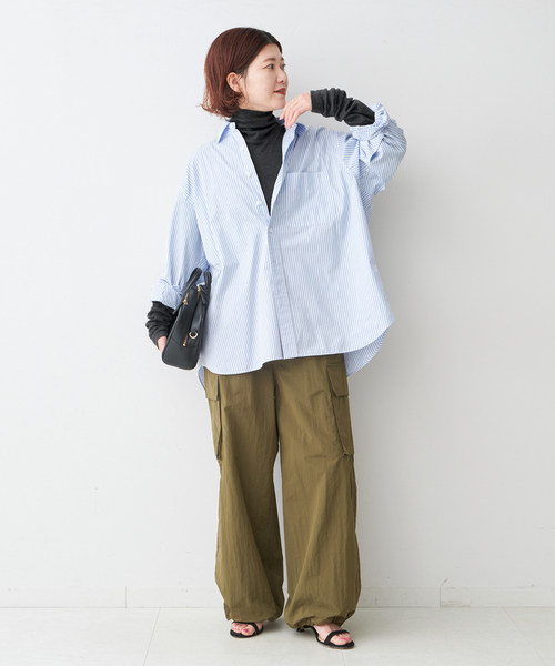 Spick & Span（スピックアンドスパン）の「≪追加≫ハイネックプルオーバー（Tシャツ/カットソー・レディース・スミクロ/チャコールグレー/ホワイト・FREE）」の9枚目の写真