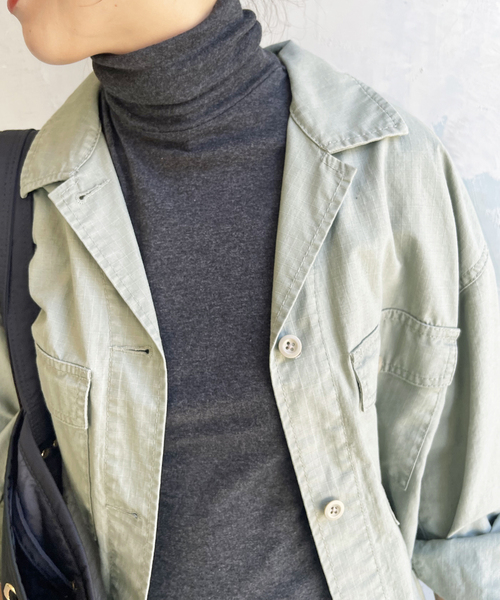 Spick & Span（スピックアンドスパン）の「≪追加≫ハイネックプルオーバー（Tシャツ/カットソー・レディース・スミクロ/チャコールグレー/ホワイト・FREE）」の4枚目の写真