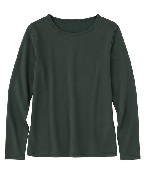 Viola e Viola(ヴィオラエヴィオラ)の「もっちり裏起毛トップス クルーネック(Tシャツ/カットソー・レディース・ホワイト/チャコール/グリーン/ブラック・LL/3L/M/L)」の13枚目の写真