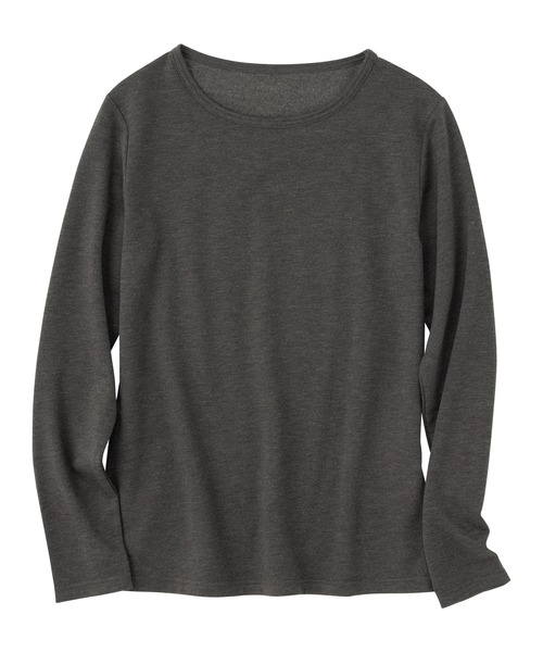 Viola e Viola(ヴィオラエヴィオラ)の「もっちり裏起毛トップス クルーネック(Tシャツ/カットソー・レディース・ホワイト/チャコール/グリーン/ブラック・LL/3L/M/L)」の11枚目の写真