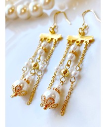 【MUURABBTI】パールのジャラジャラピアス(MA)
