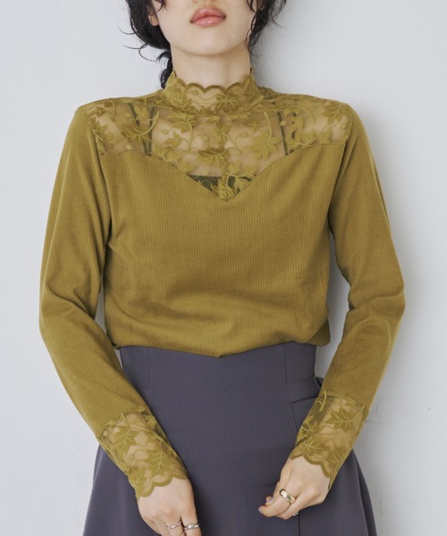 Aunt Marie's(アントマリーズ)の「デザインシアードッキングトップス(Tシャツ/カットソー・レディース・アイボリー/ブラック/グリーン・FREE)」の19枚目の写真