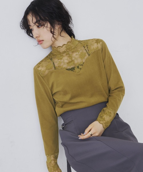 Aunt Marie's(アントマリーズ)の「デザインシアードッキングトップス(Tシャツ/カットソー・レディース・アイボリー/ブラック/グリーン・FREE)」の14枚目の写真