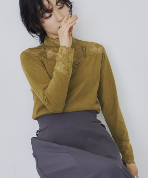 Aunt Marie's(アントマリーズ)の「デザインシアードッキングトップス(Tシャツ/カットソー・レディース・アイボリー/ブラック/グリーン・FREE)」の15枚目の写真