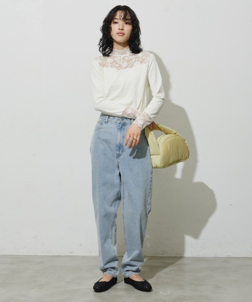 Aunt Marie's(アントマリーズ)の「デザインシアードッキングトップス(Tシャツ/カットソー・レディース・アイボリー/ブラック/グリーン・FREE)」の8枚目の写真