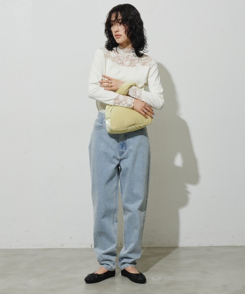 Aunt Marie's(アントマリーズ)の「デザインシアードッキングトップス(Tシャツ/カットソー・レディース・アイボリー/ブラック/グリーン・FREE)」の9枚目の写真