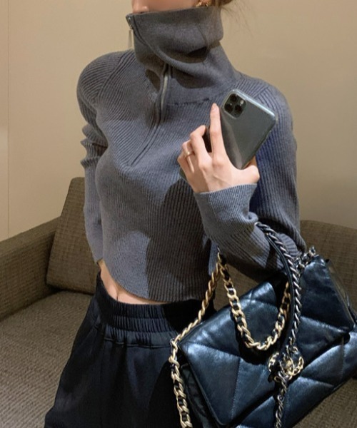 ENLIKE（エンリケ）の「スーパーハイネックZIPニット（ニット/セーター