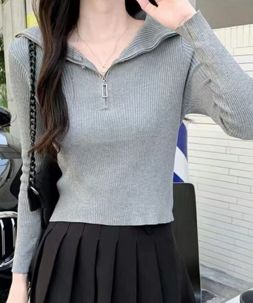 ニットセーター スカート グレー ブラック S/XL 洗える】PRINCE タートルネック ニット （ニット・セーター）｜L