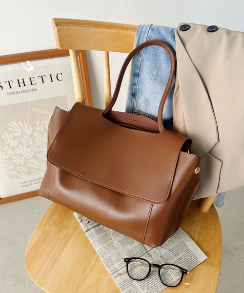 CLEA(クレア)の「【A4サイズ対応】2WAYフラップPUビッグショルダーバッグ(ショルダーバッグ・レディース・ブラウン/ブラック・FREE)」の20枚目の写真