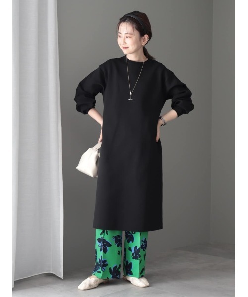 AMERICAN HOLIC(アメリカンホリック)の「エコカルットクルーネックワンピース<エコ・軽い・ニット>(ワンピース・レディース・アイボリー/ブラック・L/M)」の11枚目の写真