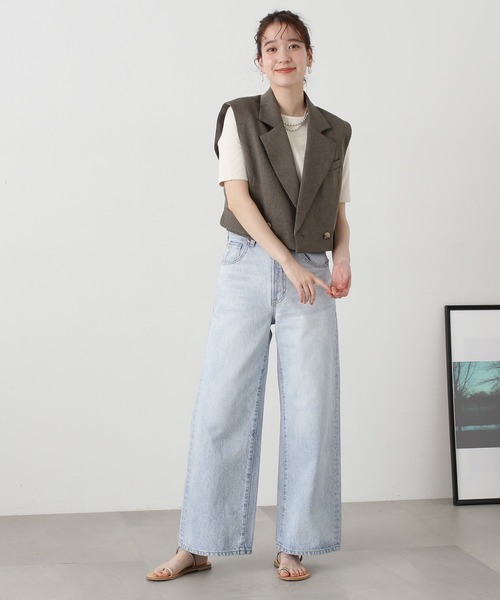 N.(N. Natural Beauty Basic)(エヌエヌナチュラルビューティーベーシック)の「【SOMETHING×N.】◆LISAヴィンテージワイド(デニムパンツ・レディース・ライトブルー/ブルー・SMALL/MEDIUM)」の10枚目の写真