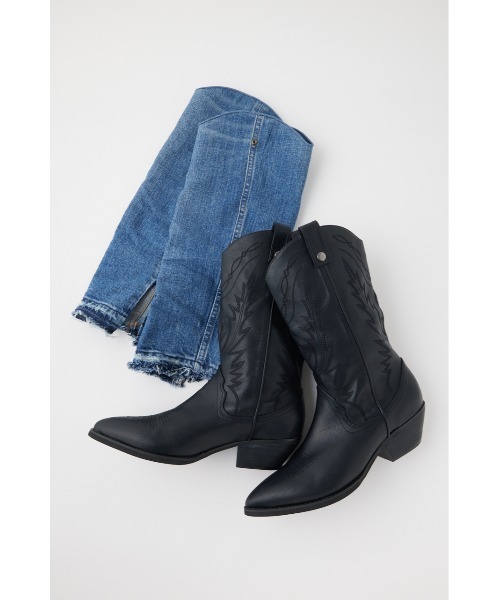MOUSSY（マウジー）の「DENIM WESTERN ブーツ（ブーツ）」 - WEAR