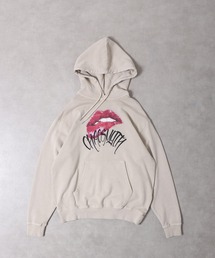 Vintage-like lip print hoodie / リッププリントパーカー unisex