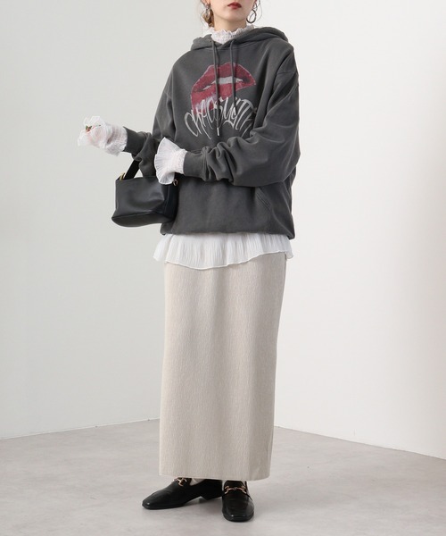 RE730(アールイーセブンサーティー)の「Vintage-like lip print hoodie / リッププリントパーカー unisex(パーカー・メンズ・ベージュ/グレー・M/L)」の20枚目の写真