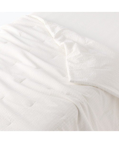 無印良品(ムジルシリョウヒン)の「綿 サッカー織 薄掛ふとん/S 140×190cm(寝具・メンズ・ブルー/グレー/オフホワイト・FREE)」の2枚目の写真