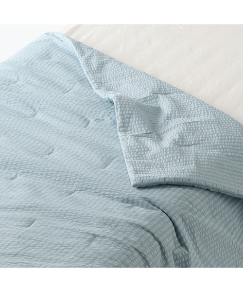 無印良品(ムジルシリョウヒン)の「綿 サッカー織 薄掛ふとん/S 140×190cm(寝具・メンズ・ブルー/グレー/オフホワイト・FREE)」の3枚目の写真