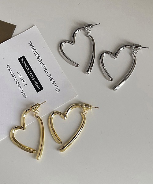 HALEY PESCA（ヘーリーペスカ）の「HALEY PESCA/ペアハートピアス（ピアス（両耳用）・レディース・シルバー/ゴールド・FREE）」の2枚目の写真