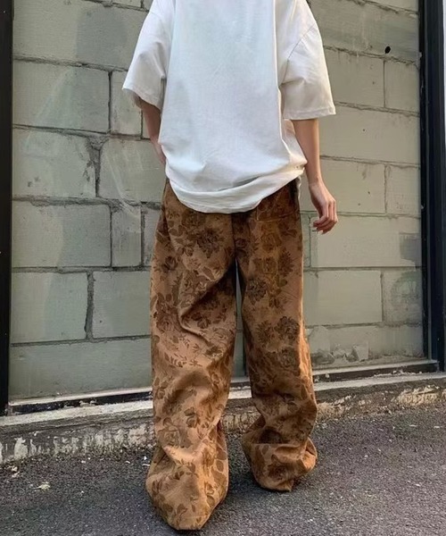 SHEPP（シープ）の「フラワー柄 ワイドパンツ（その他パンツ・レディース・グレー/ブラウン/ベージュ・M/L/XL）」の15枚目の写真