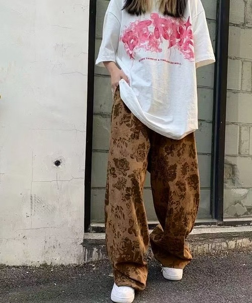 SHEPP（シープ）の「フラワー柄 ワイドパンツ（その他パンツ・レディース・グレー/ブラウン/ベージュ・M/L/XL）」の17枚目の写真