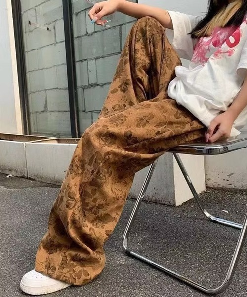 SHEPP（シープ）の「フラワー柄 ワイドパンツ（その他パンツ・レディース・グレー/ブラウン/ベージュ・M/L/XL）」の19枚目の写真