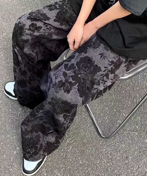 SHEPP（シープ）の「フラワー柄 ワイドパンツ（その他パンツ・レディース・グレー/ブラウン/ベージュ・M/L/XL）」の4枚目の写真