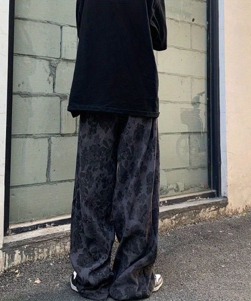 SHEPP（シープ）の「フラワー柄 ワイドパンツ（その他パンツ・レディース・グレー/ブラウン/ベージュ・M/L/XL）」の10枚目の写真