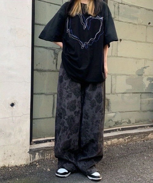 SHEPP（シープ）の「フラワー柄 ワイドパンツ（その他パンツ・レディース・グレー/ブラウン/ベージュ・M/L/XL）」の7枚目の写真