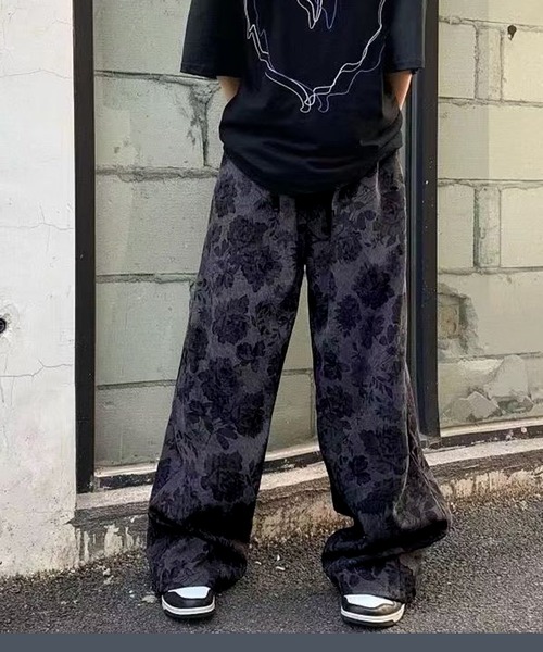 SHEPP（シープ）の「フラワー柄 ワイドパンツ（その他パンツ・レディース・グレー/ブラウン/ベージュ・M/L/XL）」の11枚目の写真