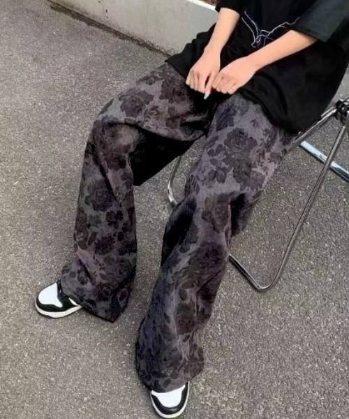 SHEPP（シープ）の「フラワー柄 ワイドパンツ（その他パンツ・レディース・グレー/ブラウン/ベージュ・M/L/XL）」の12枚目の写真