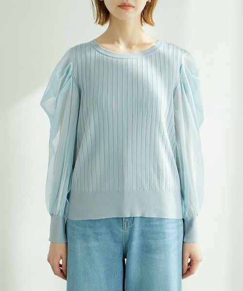 シアーチュニックニットプルオーバー/限定ピンク シアーチュニックニットプルオーバー/限定ピンク レディース