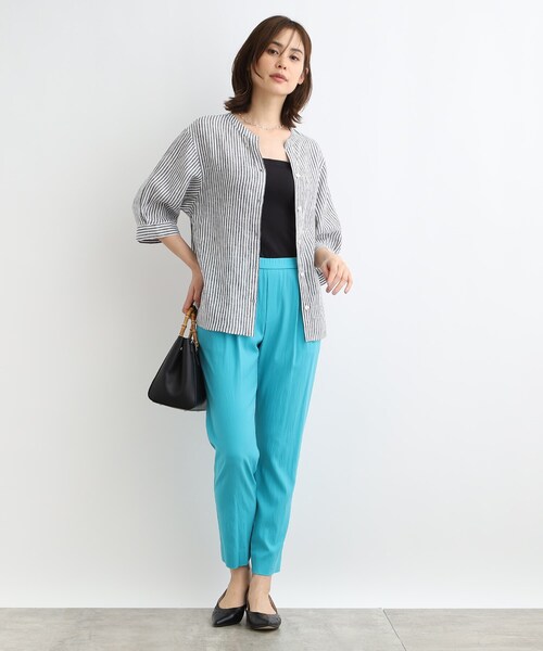 INDIVI(インディヴィ)の「◆【洗える/UVケア/麻100%】ノルマンディリネン デザインブラウス(シャツ/ブラウス・レディース・ブラック系2/ブラウン系その他/ブルーグリーン/ホワイト/ベージュ/パープル/ネイビー・03/05/12/13/15 /34/38/07/17)」の12枚目の写真