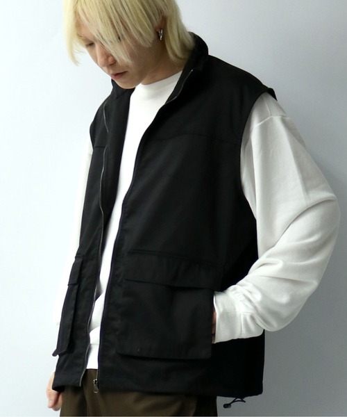 Starting Over(スターティングオーバー)の「TCツイルスタンドベスト/セットアップ対応(ベスト・メンズ・ブラウン/オフホワイト/カーキ/ブラック・XL/L/M)」の2枚目の写真