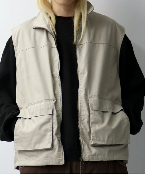 Starting Over(スターティングオーバー)の「TCツイルスタンドベスト/セットアップ対応(ベスト・メンズ・ブラウン/オフホワイト/カーキ/ブラック・XL/L/M)」の15枚目の写真