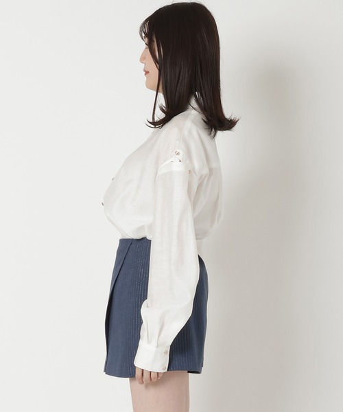 REDYAZEL（レディアゼル）の「オープンショルダーシャツ（シャツ/ブラウス・レディース・オフホワイト/ライトグレー/グリーン/ピンク・FREE）」の12枚目の写真