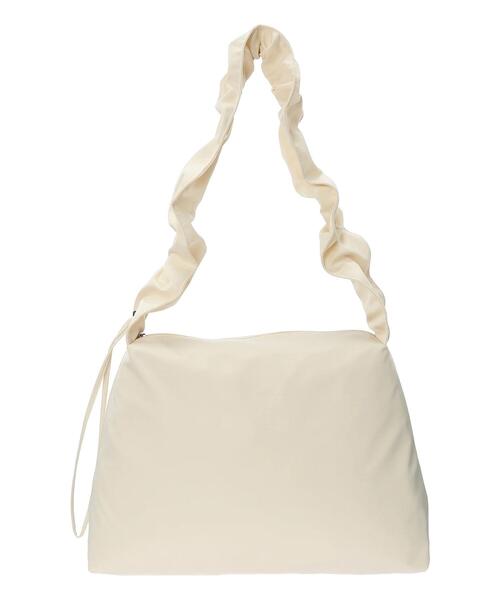 Samansa Mos2（サマンサ モスモス）の「シャーリングナイロンショルダー（ハンドバッグ・レディース・ブラック/キナリ・F）」の10枚目の写真