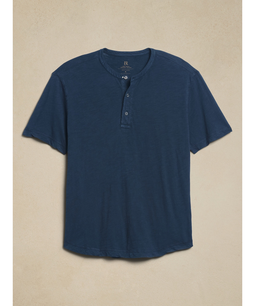 Banana Republic(バナナリパブリック)の「ソフトウォッシュ ヘンリーTシャツ(Tシャツ/カットソー・メンズ・ネイビー/ブラック/ナチュラル・S/L/M/XL)」の6枚目の写真