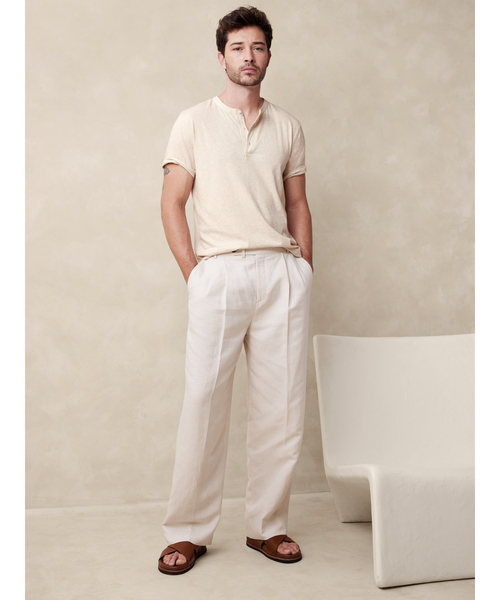 Banana Republic(バナナリパブリック)の「ソフトウォッシュ ヘンリーTシャツ(Tシャツ/カットソー・メンズ・ネイビー/ブラック/ナチュラル・S/L/M/XL)」の7枚目の写真