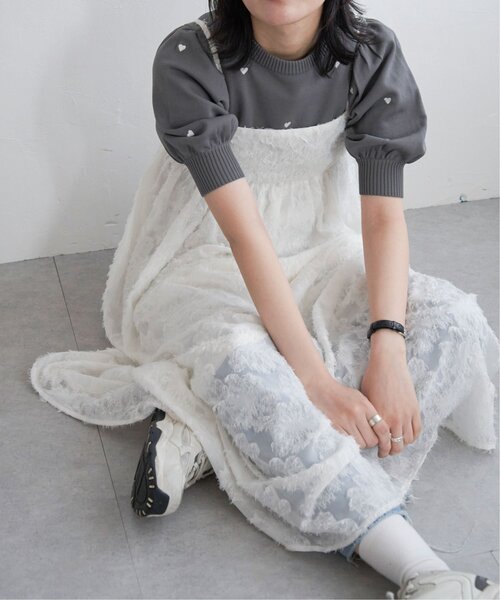 VENCEEXCHANGE（ヴァンスエクスチェンジ）の「フリンジジャガードキャミワンピース（ワンピース・レディース・オフホワイト/ブラック・M）」の15枚目の写真