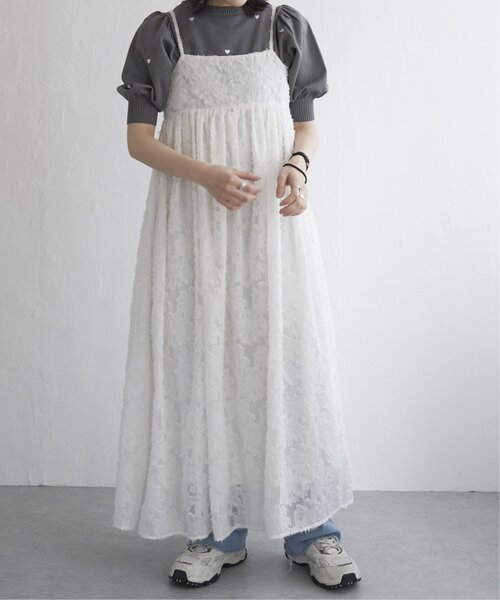 VENCEEXCHANGE（ヴァンスエクスチェンジ）の「フリンジジャガードキャミワンピース（ワンピース・レディース・オフホワイト/ブラック・M）」の17枚目の写真