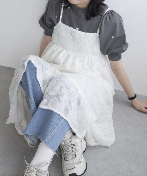 VENCEEXCHANGE（ヴァンスエクスチェンジ）の「フリンジジャガードキャミワンピース（ワンピース・レディース・オフホワイト/ブラック・M）」の19枚目の写真