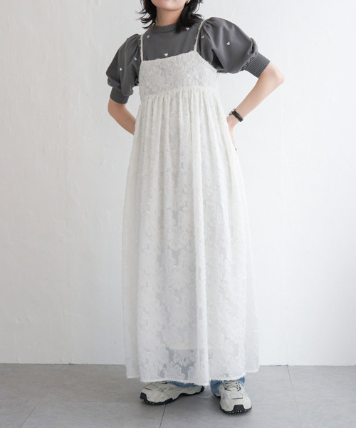 VENCEEXCHANGE（ヴァンスエクスチェンジ）の「フリンジジャガードキャミワンピース（ワンピース・レディース・オフホワイト/ブラック・M）」の5枚目の写真