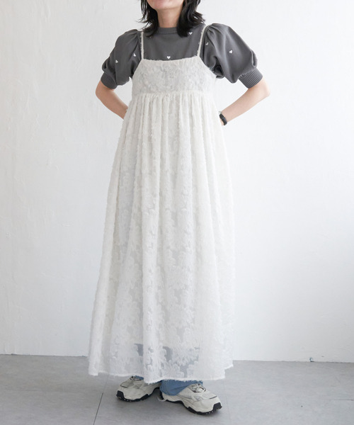 VENCEEXCHANGE（ヴァンスエクスチェンジ）の「フリンジジャガードキャミワンピース（ワンピース・レディース・オフホワイト/ブラック・M）」の7枚目の写真