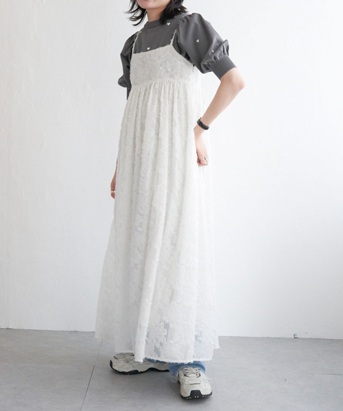 VENCEEXCHANGE（ヴァンスエクスチェンジ）の「フリンジジャガードキャミワンピース（ワンピース・レディース・オフホワイト/ブラック・M）」の8枚目の写真