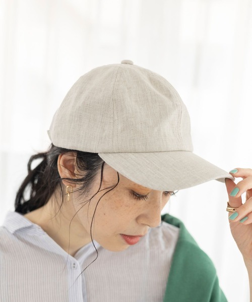 studio CLIP(スタディオクリップ)の「リネンキャップ(キャップ・レディース・ナチュラル/グリーン/ネイビー/ピンク/ブラック・FREE)」の3枚目の写真