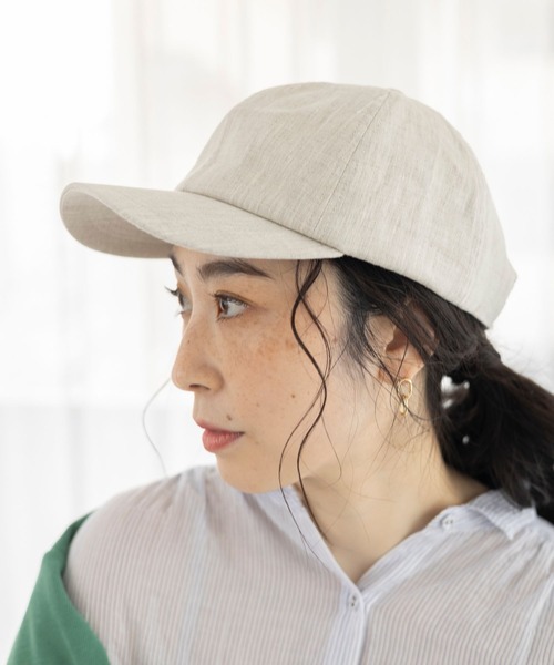 studio CLIP(スタディオクリップ)の「リネンキャップ(キャップ・レディース・ナチュラル/グリーン/ネイビー/ピンク/ブラック・FREE)」の6枚目の写真
